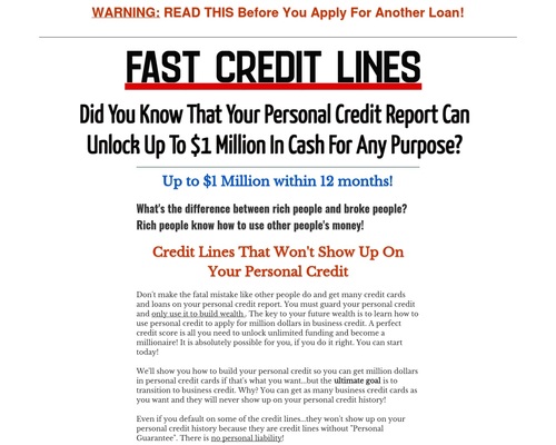 BUSINESS CREDIT BUILDER – $ Million Swap Credit Playing cards