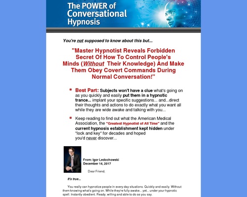 Power Of Conversational Hypnosis Wreck Direction and 20+ Products