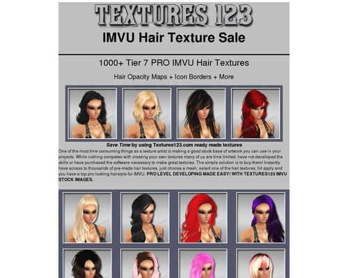 Game Texture Sales :1200 Hair textures