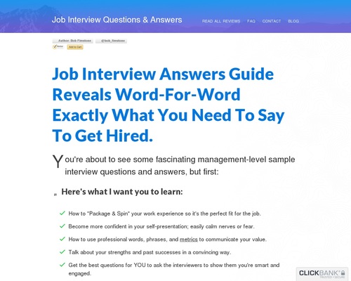 Final E-book To Job Interview Solutions – $20 per sale in Profession Niche